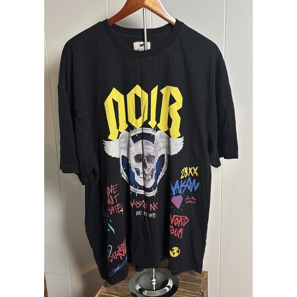 Men's Maison Noir  T-shirt Size XXLarge  Black/multicolor logo